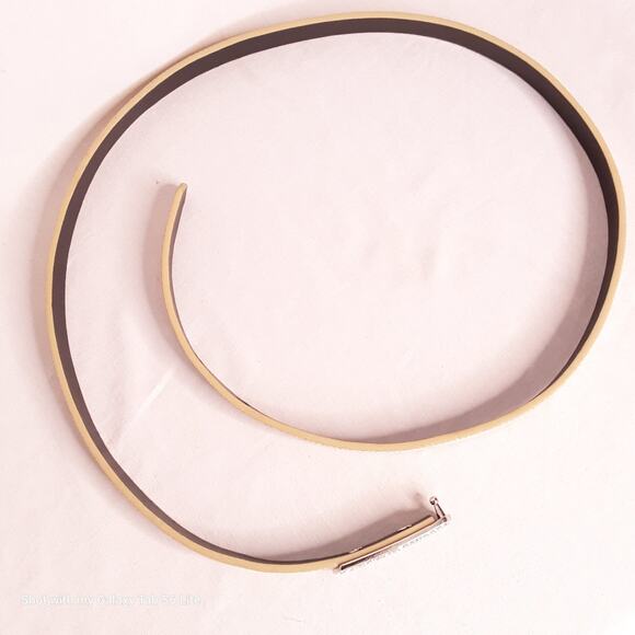 Womens Gold Tone Glitter Belt Large Waist Clear Rhinestone Buckle - Picture 5 of 10